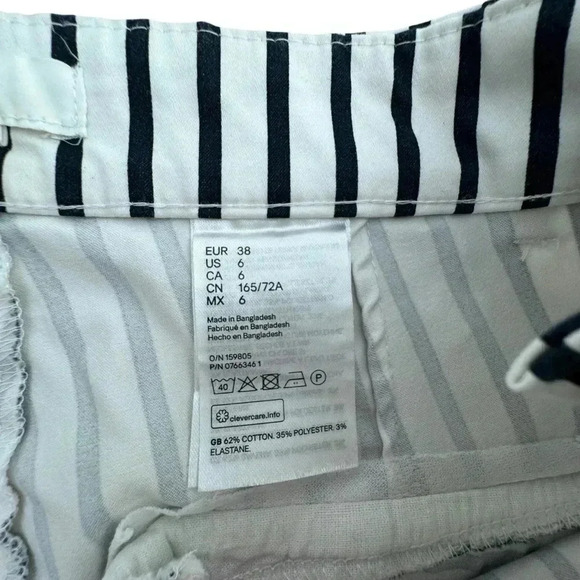 H&M Pinstripe Ankle Black and White/Striped Trouser Dress Pants Work Business - Picture 8 of 12